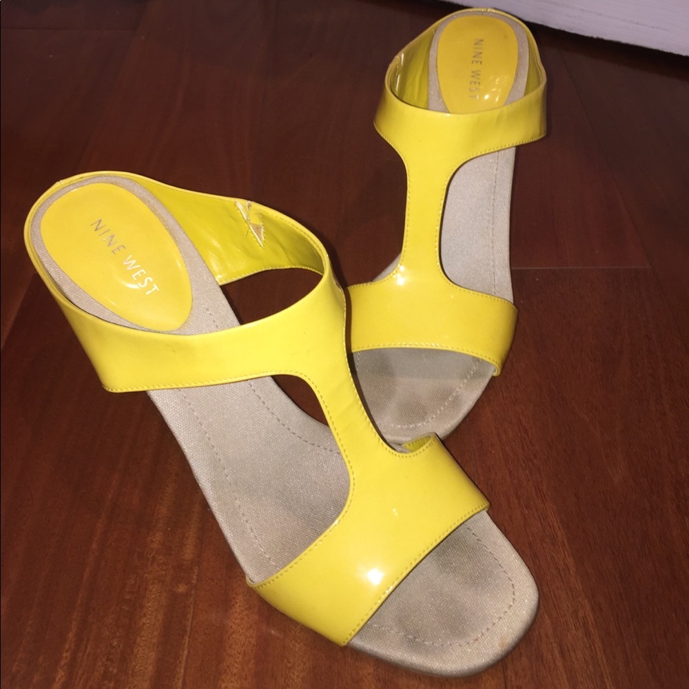 Nine West yellow heels